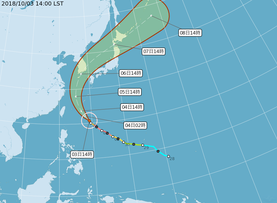 颱風路徑預測圖