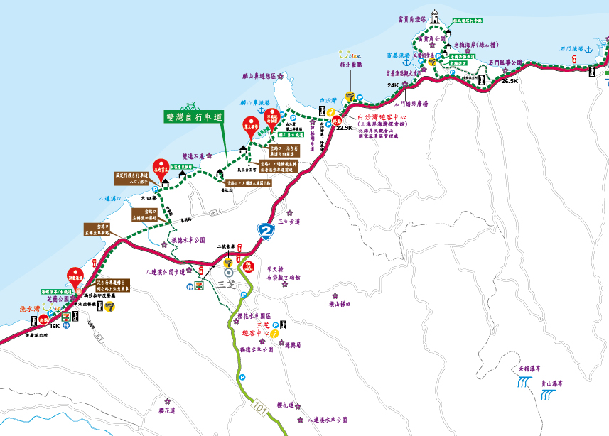 雙灣自行車道路線圖