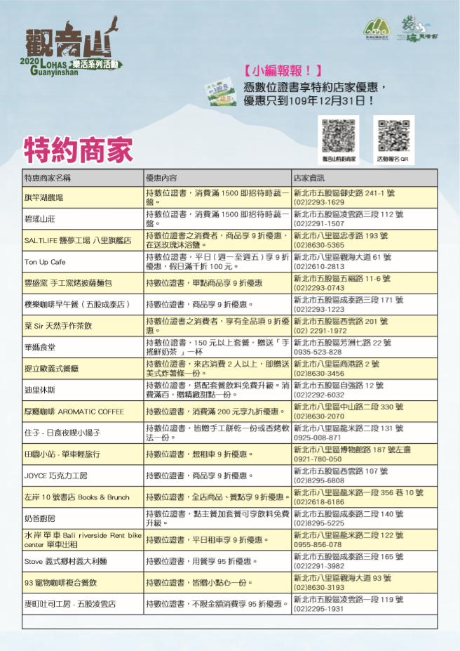 觀音山數位認證合作商家表-1