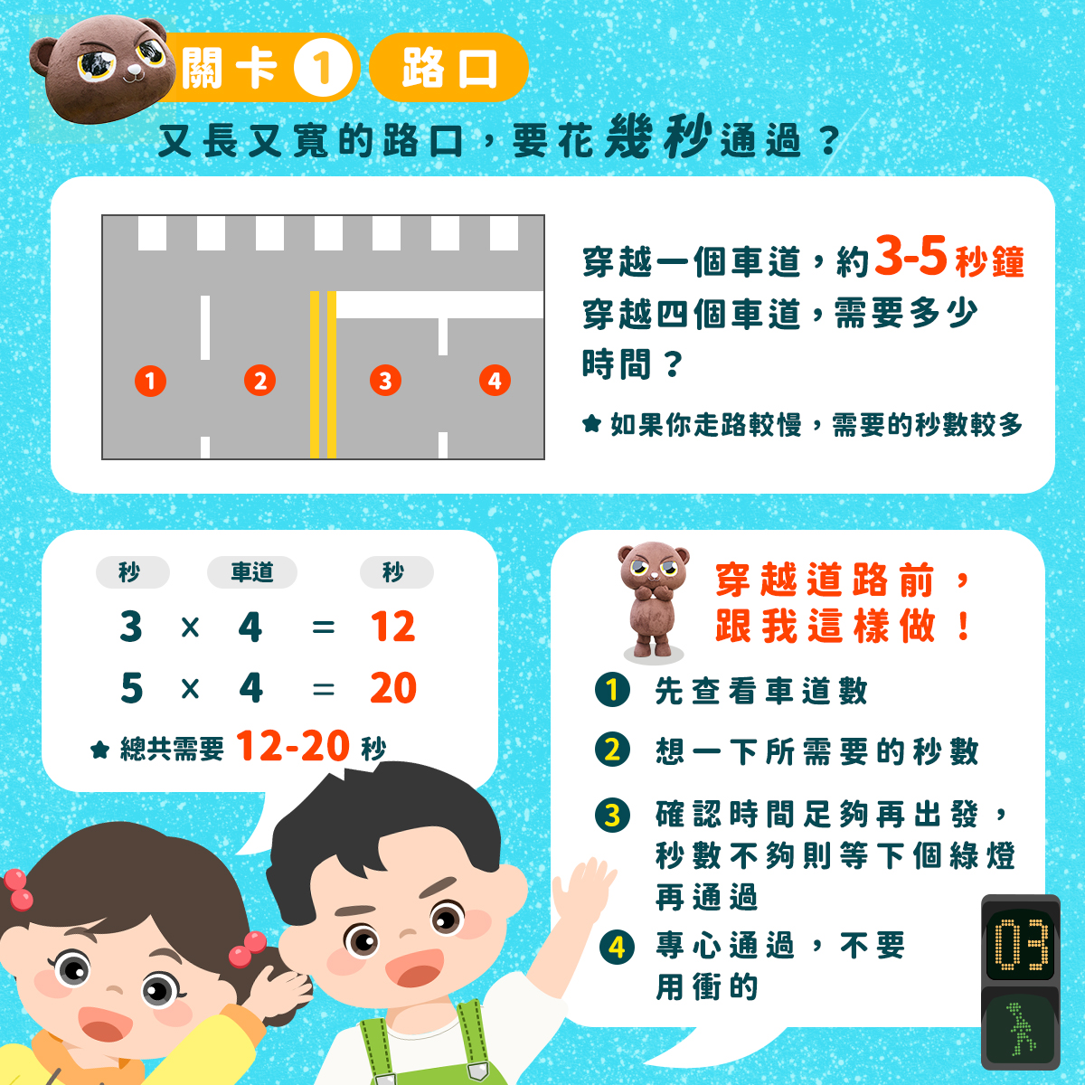 又長又寬的路口，要花幾秒通過